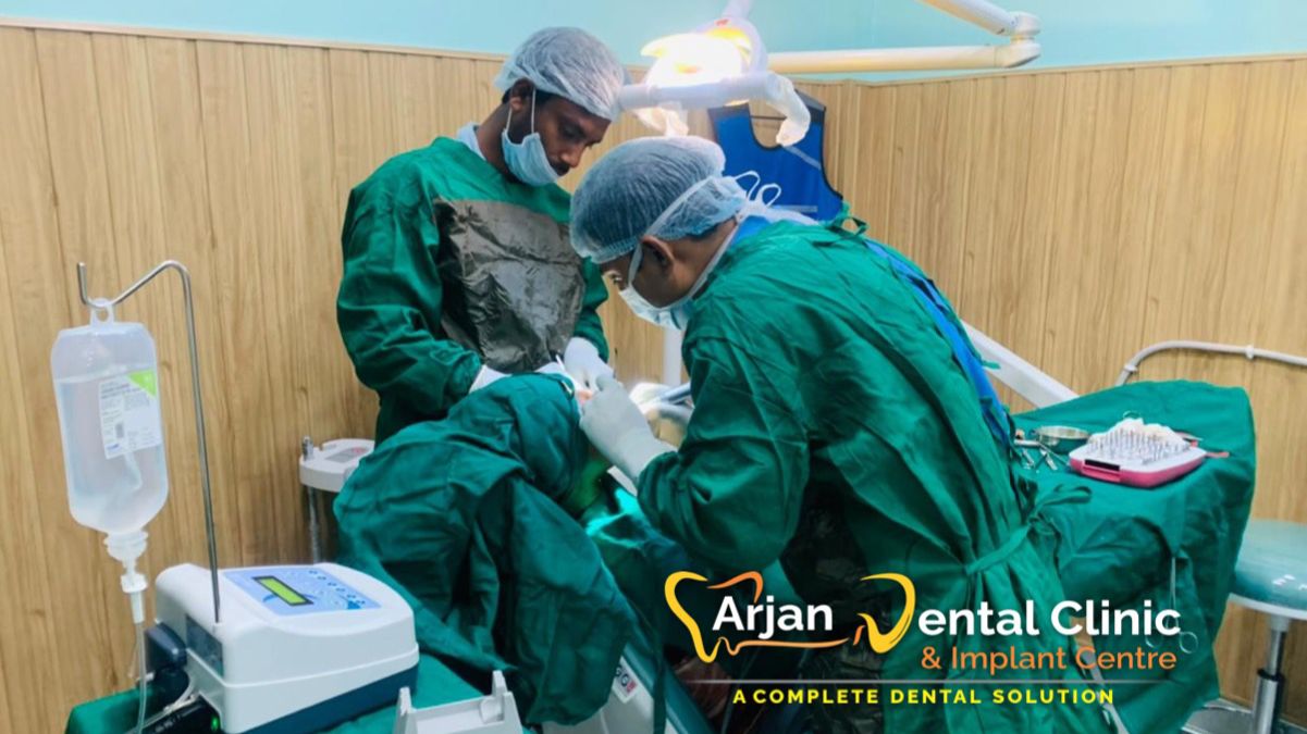 Advanced dental implant surgery at Arjan Dental Clinic